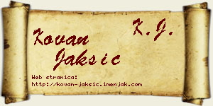 Kovan Jakšić vizit kartica
